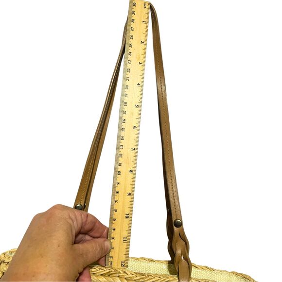 Vintage Woven Straw Tote Wicker  Handbag - Picture 3 of 12